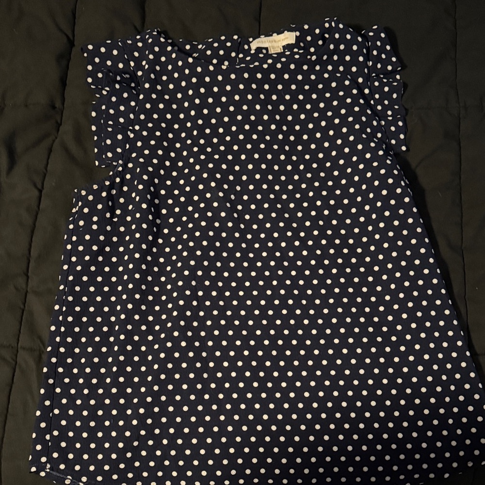 Navy Polka Dot Blouse